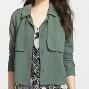 Ella Moss Olive Utility Button-Front Jacket